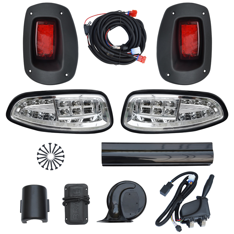 Zestaw oświetlenia LED Deluxe do wózka golfowego dla EZGO RXV, reflektor LED i tylne światło LED