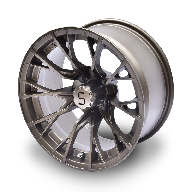 Felgi i opony do wózka golfowego 14 cali, kolor Gunmetal, rozstaw śrub 4/101.6, Shuran New Starshine-419
