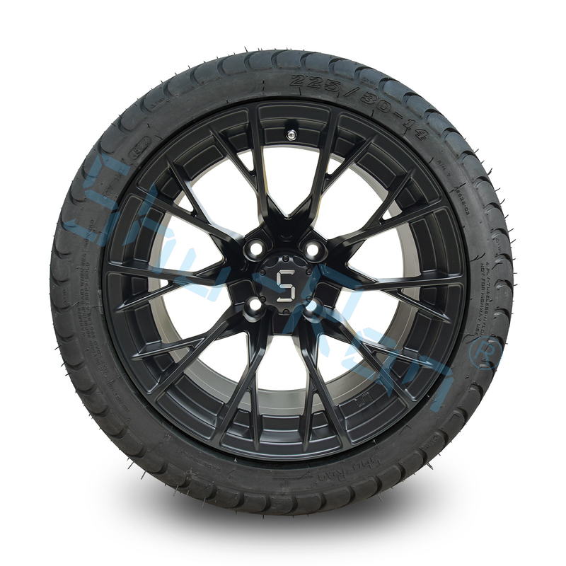 Sprzedaż hurtowa Glossy Black 14 cala Koła z DOT Approve opony do wózków golfowych
