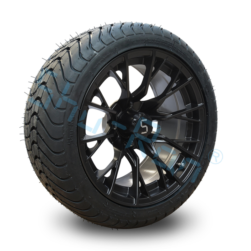 Sprzedaż hurtowa Glossy Black 14 cala Koła z DOT Approve opony do wózków golfowych
