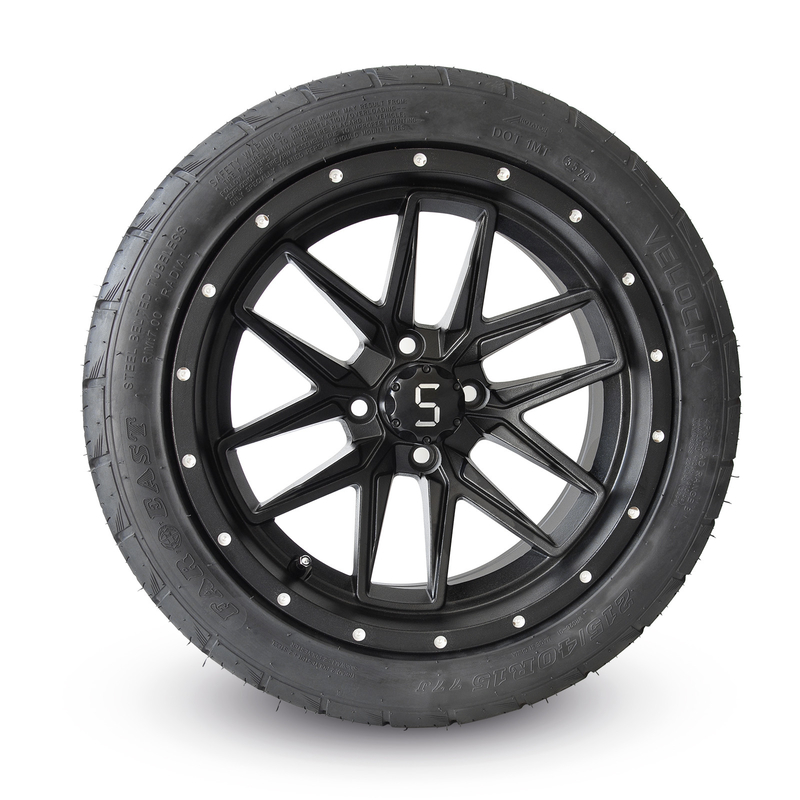 215/40R 15 calowe matowe czarne felgi i opony do wózków golfowych, łatwe w montażu