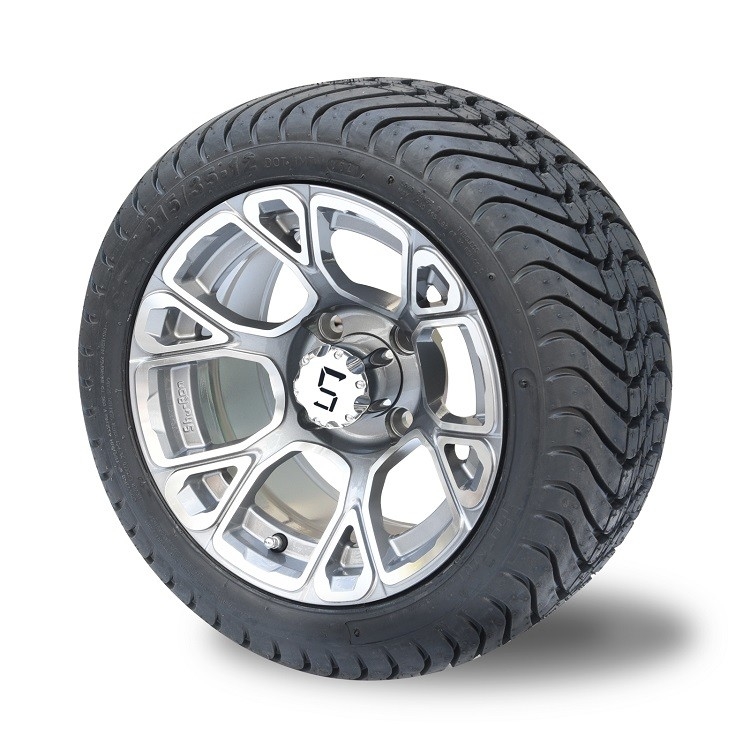 Zestaw koła golfowego 12'' ze stopu aluminium i opony ulicznej 215/35-12 DOT - Obrabiane/Gunmetal