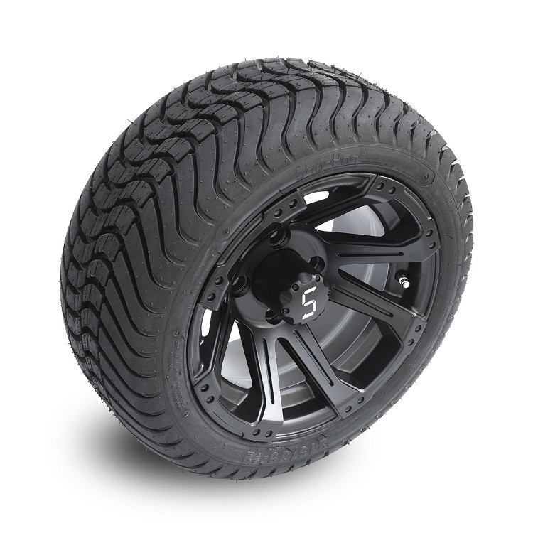 12-calowe matowe czarne felgi do wózka golfowego i opony uliczne 215/35-12, rozstaw śrub 4x4, z homologacją DOT