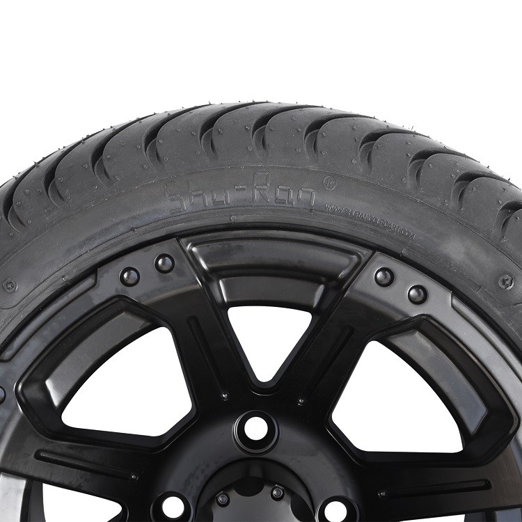 12-calowe matowe czarne felgi do wózka golfowego i opony uliczne 215/35-12, rozstaw śrub 4x4, z homologacją DOT
