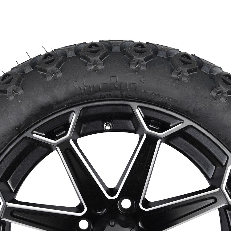 14' / Matte czarne koła golfowe i opony DOT terenowe 22x10-14