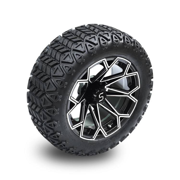 Opona do wózka golfowego 22 cale All Terrain i felga aluminiowa 14 cali Machined Black