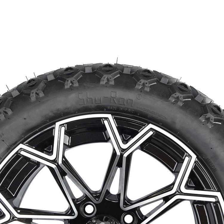 Opona do wózka golfowego 22 cale All Terrain i felga aluminiowa 14 cali Machined Black