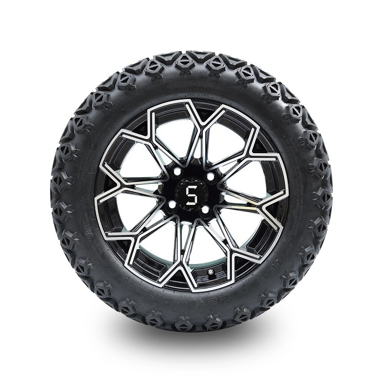 Opona do wózka golfowego 22 cale All Terrain i felga aluminiowa 14 cali Machined Black